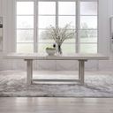 The appearance of Backroads Trestle Table Set In Weathered White and Parchment Brown designed by Liberty in the country / farmhouse interior design. This weathered white/parchment brown piece of furniture was selected by 1StopBedrooms from Backroads Collection to add a touch of cosiness and style into your home. Sku: 142-P4200;142-T4200. Table Top Shape: Rectangular. Material: Poplar Solid. Size: 100" x 42".