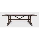 The appearance of Bakersfield 110 Inch Dining Table with Extension In Brown designed by Jofran in the modern / contemporary interior design. This brown piece of furniture was selected by 1StopBedrooms from Bakersfield Collection to add a touch of cosiness and style into your home. Sku: 1901-110T;1901-110B. Table Top Shape: Rectangular. Size: 110". Material: Acacia.