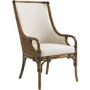 The appearance of Bali Hai Marabella Upholstered Arm Chair In Sunset designed by Tommy Bahama in the transitional interior design. This sunset piece of furniture was selected by 1StopBedrooms from Bali Hai Collection to add a touch of cosiness and style into your home. Sku: 593-885-01. Material: Rattan.