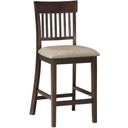 The appearance of Balin Brown Slat Back Counter Height Chair Set Of 2 designed by Homelegance in the transitional interior design. This brown piece of furniture was selected by 1StopBedrooms from Balin Collection to add a touch of cosiness and style into your home. Sku: 5716-24S1. Material: Textured.