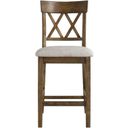 The appearance of Balin Gray X Back Counter Height Chair Set of 2 designed by Homelegance in the transitional interior design. This gray piece of furniture was selected by 1StopBedrooms from Balin Collection to add a touch of cosiness and style into your home. Sku: 5716RFAK-24S2. Material: Textured.