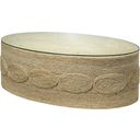 The appearance of Barbados Oval Coffee Table designed by Jamie Young Company in the coastal interior design. This off white piece of furniture  was selected by 1StopBedrooms from Barbados Collection to add a touch of cosiness and style into your home. Sku: 20BARB-CTOW. Material: Glass.