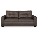 The appearance of Barlin Mills Queen Sofa Sleeper In Umber designed by Signature Design by Ashley in the modern / contemporary interior design. This umber piece of furniture  was selected by 1StopBedrooms from Barlin Mills Collection to add a touch of cosiness and style into your home. Sku: 1700339. Material: Faux Leather.
