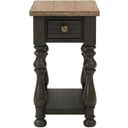 The appearance of Barrington Two Tone Chairside Table In Antique Oak and Antique Black designed by Riverside Furniture in the modern / contemporary interior design. This antique oak and antique black piece of furniture  was selected by 1StopBedrooms from Barrington Two Tone Collection to add a touch of cosiness and style into your home. Sku: 32312. Material: Wood.