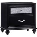 The appearance of Barzini 2-drawer Rectangular Nightstand Black designed by Coaster in the glam interior design. This black piece of furniture  was selected by 1StopBedrooms from Barzini Collection to add a touch of cosiness and style into your home. Sku: 200892. Material: Wood.