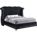 The appearance of Barzini Queen Tufted Upholstered Bed Black designed by Coaster in the glam interior design. This black piece of furniture  was selected by 1StopBedrooms from Barzini Collection to add a touch of cosiness and style into your home. Sku: 300643QB1;300643QB2;300643QB3. Material: Upholstered. Bed Size: Queen. Bed Type: Upholstered Bed.