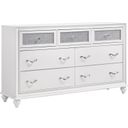 The appearance of Barzini 7-drawer Dresser White designed by Coaster in the glam interior design. This white piece of furniture  was selected by 1StopBedrooms from Barzini Collection to add a touch of cosiness and style into your home. Sku: 205893. Material: Wood.
