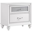 The appearance of Barzini 2-drawer Nightstand White designed by Coaster in the glam interior design. This white piece of furniture  was selected by 1StopBedrooms from Barzini Collection to add a touch of cosiness and style into your home. Sku: 205892. Material: Wood.