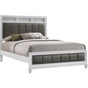 The appearance of Barzini Queen Upholstered Panel Bed White designed by Coaster in the glam interior design. This white piece of furniture  was selected by 1StopBedrooms from Barzini Collection to add a touch of cosiness and style into your home. Sku: 205891QB1;205891QB2. Bed Type: Panel Bed. Material: Wood. Bed Size: Queen.