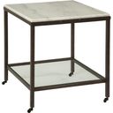 The appearance of Whitman Bronze Square End Table designed by Bassett Mirror Company in the modern / contemporary interior design. This bronze piece of furniture  was selected by 1StopBedrooms from Whitman Collection to add a touch of cosiness and style into your home. Sku: 1112-LR-200. Material: Marble.