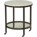 The appearance of Whitman Bronze Round End Table designed by Bassett Mirror Company in the transitional interior design. This bronze piece of furniture  was selected by 1StopBedrooms from Whitman Collection to add a touch of cosiness and style into your home. Sku: 1112-LR-220. Material: Marble.