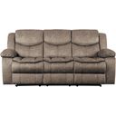 The appearance of Bastrop Double Reclining Sofa In Brown designed by Homelegance in the traditional interior design. This brown piece of furniture was selected by 1StopBedrooms from Bastrop Collection to add a touch of cosiness and style into your home. Sku: 8230FBR-3. Material: Faux Leather.