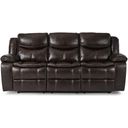 The appearance of Bastrop Brown Leather Reclining Sofa designed by Homelegance in the modern / contemporary interior design. This dark brown piece of furniture  was selected by 1StopBedrooms from Bastrop Collection to add a touch of cosiness and style into your home. Sku: 8230BRW-3. Material: Leather.