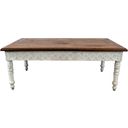 Bay Hand-Carved Cocktail Table In Natural and White