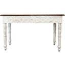 Bay Hand-Carved Console Table In Natural and White
