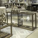 The appearance of Bayhill Trellis Sofa Table In Honey and Black designed by Liberty in the modern / contemporary interior design. This honey/black piece of furniture  was selected by 1StopBedrooms from Bayhill Trellis Collection to add a touch of cosiness and style into your home. Sku: 525-OT1030. Material: Solid Rubberwood.