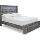 The appearance of Baystorm Full Panel Bed with 2 Storage Drawers In Gray designed by Signature Design by Ashley in the transitional interior design. This gray piece of furniture was selected by 1StopBedrooms from Baystorm Collection to add a touch of cosiness and style into your home. Sku: B221-87;B221-89;B221-84S;B100-12. Bed Type: Panel Bed. Material: Wood. Bed Size: Full.