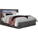 Baystorm King Panel Bed with 4 Storage Drawers In Gray
