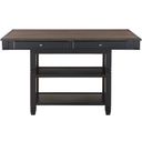 The appearance of Baywater Natural And Black Counter Height Dining Table designed by Homelegance in the transitional interior design. This brown piece of furniture was selected by 1StopBedrooms from Baywater Collection to add a touch of cosiness and style into your home. Sku: 5705BK-36. Material: Wood. Table Top Shape: Rectangular. Size: 42".