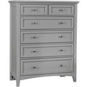 The appearance of Bonanza Gray 5 Drawer Chest designed by Vaughan Bassett in the transitional interior design. This gray piece of furniture  was selected by 1StopBedrooms from Bonanza Collection to add a touch of cosiness and style into your home. Sku: BB26-115. Material: Wood.