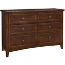 The appearance of Bonanza Cherry Double 6 Drawer Dresser designed by Vaughan Bassett in the transitional interior design. This cherry piece of furniture  was selected by 1StopBedrooms from Bonanza Collection to add a touch of cosiness and style into your home. Sku: BB28-001. Material: Wood.