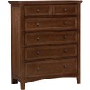 The appearance of Bonanza Cherry 5 Drawer Chest designed by Vaughan Bassett in the transitional interior design. This cherry piece of furniture  was selected by 1StopBedrooms from Bonanza Collection to add a touch of cosiness and style into your home. Sku: BB28-115. Material: Wood.