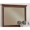 The appearance of Bonanza Cherry Landscape Mirror designed by Vaughan Bassett in the transitional interior design. This brown piece of furniture  was selected by 1StopBedrooms from Bonanza Collection to add a touch of cosiness and style into your home. Sku: BB28-446. Material: Solid Hardwood.