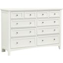 The appearance of Bonanza White 8 Drawer Triple Dresser designed by Vaughan Bassett in the transitional interior design. This white piece of furniture was selected by 1StopBedrooms from Bonanza Collection to add a touch of cosiness and style into your home. Sku: BB29-002. Material: Wood.