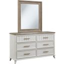 The appearance of Beach Comber Dresser with Sand Top In Weathered White designed by American Woodcrafters in the coastal interior design. This weathered white piece of furniture was selected by 1StopBedrooms from Beach Comber Collection to add a touch of cosiness and style into your home. Sku: 8510-242. Material: Mahogany.