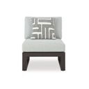 The appearance of Beachloft Outdoor Armless Chair with Cushion In Black and Gray designed by Signature Design by Ashley in the transitional interior design. This black and gray piece of furniture was selected by 1StopBedrooms from Beachloft Collection to add a touch of cosiness and style into your home. Sku: P490-846. Material: Fabric.