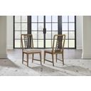 The appearance of Beacon Hill Open Back Side Chair Set of 2 In Dusted Barley designed by Legacy Classic in the traditional interior design. This dusted barley piece of furniture  was selected by 1StopBedrooms from Beacon Hill Collection to add a touch of cosiness and style into your home. Sku: 4650-240. Material: Oak Veneer.