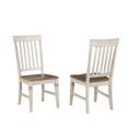 The appearance of Beacon Slatback Side Chair Set of 2 With Wood Seating In Smoky White And Peppercorn designed by A-America in the traditional interior design. This white piece of furniture was selected by 1StopBedrooms from Beacon Collection to add a touch of cosiness and style into your home. Sku: BEAPW2752. Material: Wood.