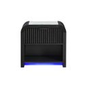 Beckett Nightstand with LED and Speaker In Black and White