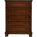 The appearance of Begonia Chest In Cherry designed by Homelegance in the transitional interior design. This cherry piece of furniture  was selected by 1StopBedrooms from Begonia Collection to add a touch of cosiness and style into your home. Sku: 1718NC-9. Material: Wood.