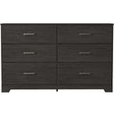 The appearance of Belachime Black Dresser designed by Signature Design by Ashley in the transitional interior design. This charcoal piece of furniture was selected by 1StopBedrooms from Belachime Collection to add a touch of cosiness and style into your home. Sku: B2589-31. Material: Wood.