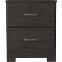 The appearance of Belachime Black Two Drawer Night Stand designed by Signature Design by Ashley in the transitional interior design. This black piece of furniture was selected by 1StopBedrooms from Belachime Collection to add a touch of cosiness and style into your home. Sku: B2589-92. Material: Wood.