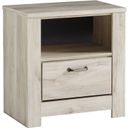 The appearance of Bellaby White One Drawer Nightstand designed by Signature Design by Ashley in the transitional interior design. This white wash piece of furniture was selected by 1StopBedrooms from Bellaby Collection to add a touch of cosiness and style into your home. Sku: B331-91. Material: Wood.