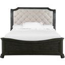 The appearance of Bellamy Queen Sleigh Bed with Shaped Footboard In Peppercorn designed by Magnussen in the traditional interior design. This peppercorn piece of furniture  was selected by 1StopBedrooms from Bellamy Collection to add a touch of cosiness and style into your home. Sku: B2491-53H;B2491-55F;B2491-55R. Bed Type: Sleigh Bed. Bed Size: Queen. Material: Pine.
