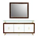 The appearance of Belmont Place Sideboard and Mirror In Espresso designed by Michael Amini in the transitional interior design. This espresso piece of furniture was selected by 1StopBedrooms from Belmont Place Collection to add a touch of cosiness and style into your home. Sku: N9085007-409;N9085260-409. Material: Solid Wood.