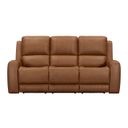 The appearance of Belmont Zero Gravity Power Reclining Sofa with Headrest and Foodrest In Lyric Caramel designed by Parker House in the transitional interior design. This lyric caramel piece of furniture  was selected by 1StopBedrooms from Belmont Collection to add a touch of cosiness and style into your home. Sku: MBEL-832P3Z-LYCM. Material: Top Grain Leather.