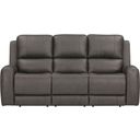 The appearance of Belmont Zero Gravity Power Reclining Sofa with Headrest and Footrest In Autumn Fog designed by Parker House in the transitional interior design. This autumn fog piece of furniture  was selected by 1StopBedrooms from Belmont Collection to add a touch of cosiness and style into your home. Sku: MBEL-832P3Z-ATFG. Material: Top Grain Leather.