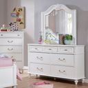 The appearance of Belva Dresser In White designed by Furniture of America in the traditional interior design. This white piece of furniture was selected by 1StopBedrooms from Belva Collection to add a touch of cosiness and style into your home. Sku: CM7174D. Material: Wood.