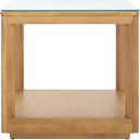 Benecarlo Glass Top Accent Table In Clear and Natural