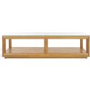 Benecarlo Glass Top Coffee Table In Clear and Natural