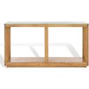 Benecarlo Glass Top Console Table In Clear and Natural