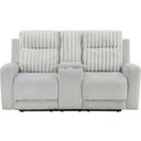 The appearance of Benton Double Reclining Loveseat with Center Console In Gray designed by Homelegance in the modern / contemporary interior design. This gray piece of furniture was selected by 1StopBedrooms from Benton Collection to add a touch of cosiness and style into your home. Sku: 9728LGY-2. Material: Corduroy.