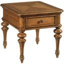 The appearance of Berkshire Pearson Drawer End Table designed by American Drew in the traditional interior design. This medium stain piece of furniture was selected by 1StopBedrooms from Berkshire Collection to add a touch of cosiness and style into your home. Sku: 011-915. Material: Wood.