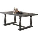 The appearance of Bernard Dining Table (Weathered Gray Oak) designed by ACME in the transitional interior design. This weathered grey piece of furniture was selected by 1StopBedrooms from Bernard Collection to add a touch of cosiness and style into your home. Sku: 66190. Material: Wood. Table Top Shape: Rectangular. Size: 42" x 84".