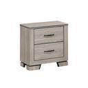 Bertha 2 Drawer Nightstand with USB in Rustic Greige Oak