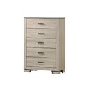 Bertha 5 Drawer Chest in Rustic Greige Oak